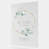 Dreamweaver Foliage Wedding Welcome Green/Blue ID8 Acryl Bord (Hoek)