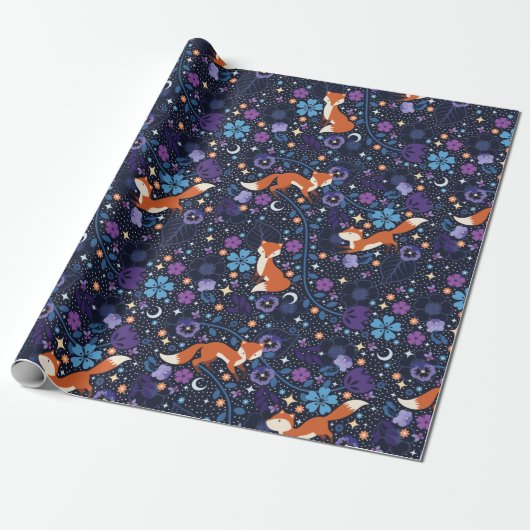 Dreamweaver Folk Foxes Cadeaupapier (Uitgerold)