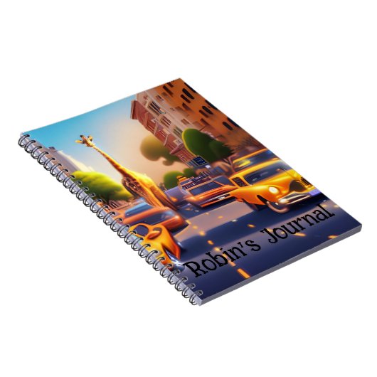 Dreamweaver-Giraffe in City met Notitieboek van au (Rechterzijde)