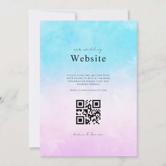 Dreamweaver Gradiënt Clouds QR Code allen in Één W Kaart (Achterkant)