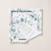 Dreamweaver Greenery Pattern Green/Blue ID817 Bad Handdoek (Wasdoekje)