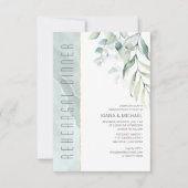 Dreamweaver Greenery Rehearsal Dinner Green/Blue I Kaart (Voorkant)