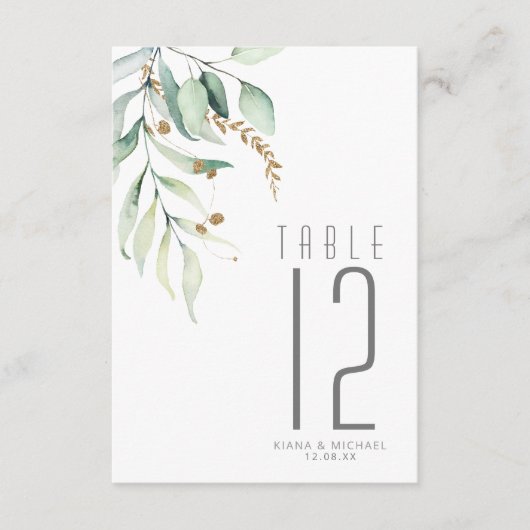 Dreamweaver Greenery Table Number Green/Blue ID817 Kaart (Voorkant)