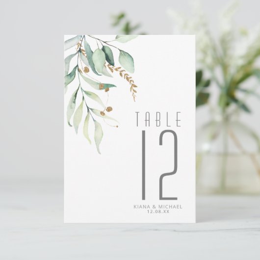Dreamweaver Greenery Table Number Green/Blue ID817 Kaart (Staand voorkant)