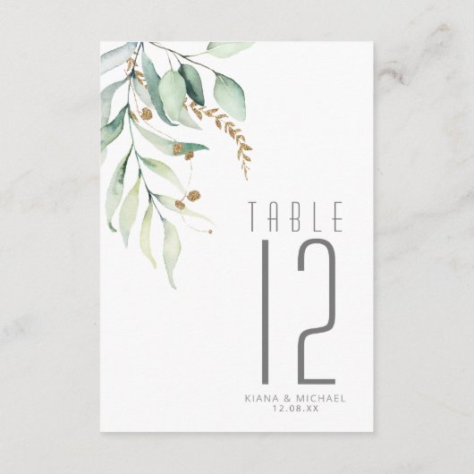 Dreamweaver Greenery Table Number Green/Blue ID817 Kaart (Achterkant)