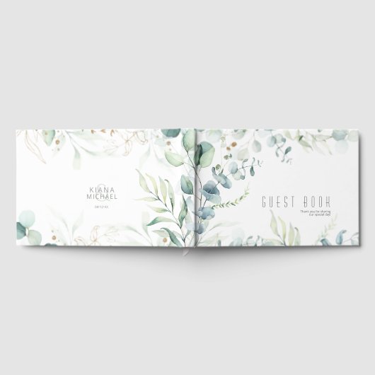 Dreamweaver Greenery Wedding Blue Green ID817 Gastenboek (Volledig)