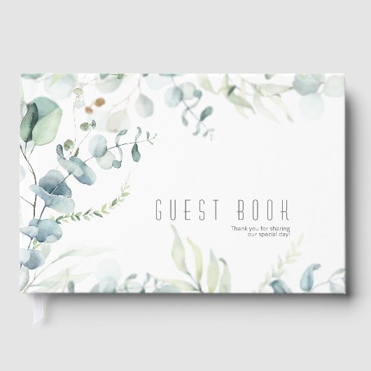 Dreamweaver Greenery Wedding Blue Green ID817 Gastenboek (Voorkant)