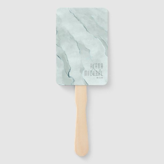 Dreamweaver Greenery Wedding Ceremony Green/Blue I Handwaaier (Achterkant)