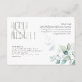 Dreamweaver Greenery Wedding Details Green/Blue ID Informatiekaartje (Voorkant)