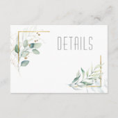 Dreamweaver Greenery Wedding Details Green/Blue ID Informatiekaartje (Achterkant)