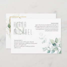 Dreamweaver Greenery Wedding Details Green/Blue ID Informatiekaartje