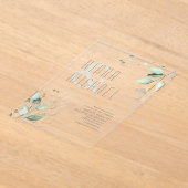 Dreamweaver Greenery Wedding Green/Blue ID817 Acryl Uitnodigingen (Laagn)