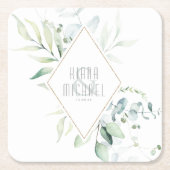 Dreamweaver Greenery Wedding Green/Blue ID817 Kartonnen Onderzetters (Voorkant)