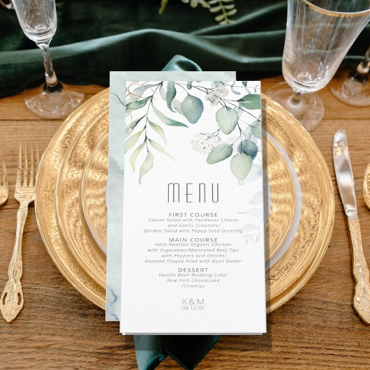 Dreamweaver Greenery Wedding Green/Blue ID817 Menu