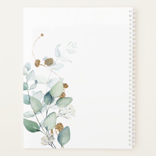 Dreamweaver Greenery Wedding Green/Blue ID817 Planner (Achterkant)