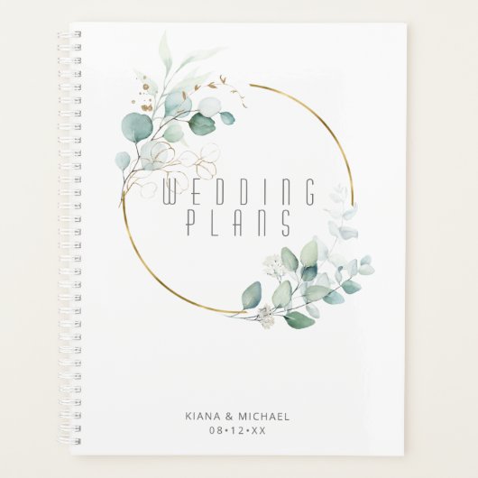 Dreamweaver Greenery Wedding Green/Blue ID817 Planner (Voorkant)