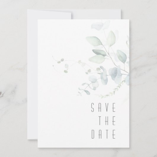 Dreamweaver Greenery Wedding Green/Blue ID817 Save The Date (Voorkant)