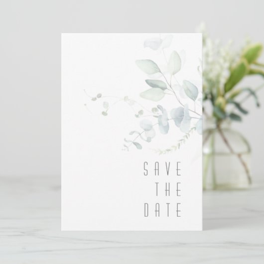 Dreamweaver Greenery Wedding Green/Blue ID817 Save The Date (Staand voorkant)
