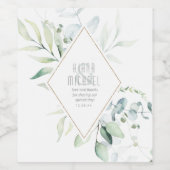 Dreamweaver Greenery Wedding Green/Blue ID817 Wijn Etiket (Enkel label)