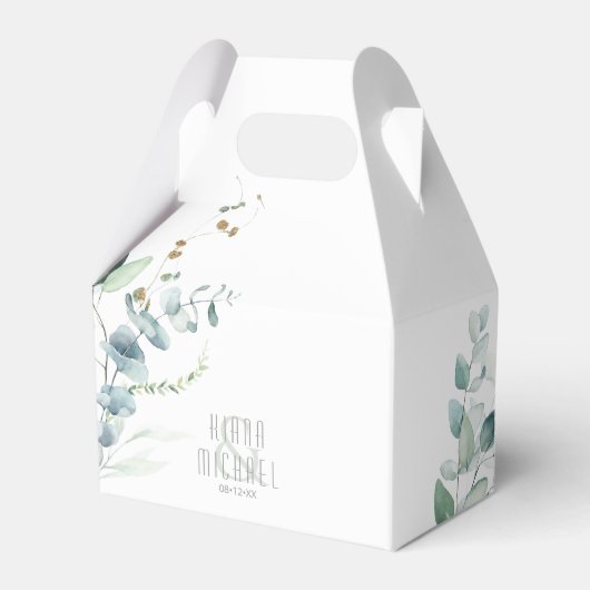 Dreamweaver Greenery Wedding Green/Blue V2 ID817 Bedankdoosjes (Voorkant Zijde)