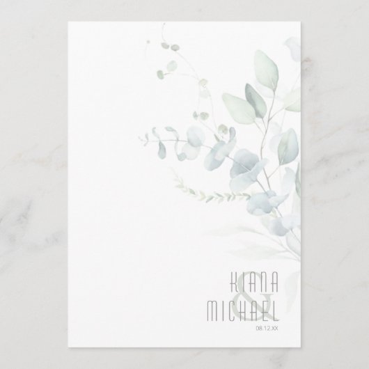 Dreamweaver Greenery Wedding Menu V2 Green/Blue ID (Achterkant)