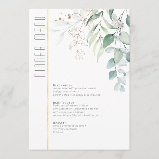 Dreamweaver Greenery Wedding Menu V2 Green/Blue ID (Voorkant)