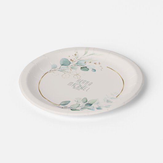 Dreamweaver Greenery Wedding V1 Green/Blue ID817 Papieren Bordje (Gekanteld)