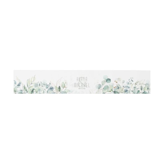 Dreamweaver Greenery Wedding V1 Green/Blue ID817 Uitnodigingen Wikkel (Vlak)