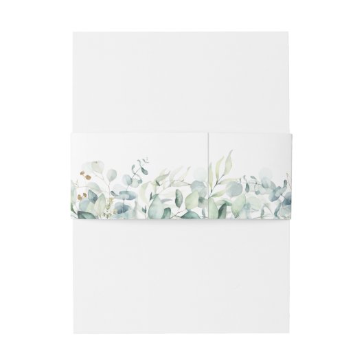 Dreamweaver Greenery Wedding V1 Green/Blue ID817 Uitnodigingen Wikkel (Achterkant Voorbeeld)