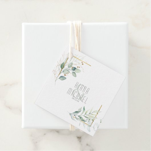 Dreamweaver Greenery Wedding V2 Green/Blue ID817 Bedankjes Labels (In situ)