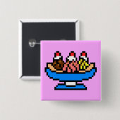 Dreamweaver Ice Cream Vierkante Button 5,1 Cm (Voorkant /achterkant)