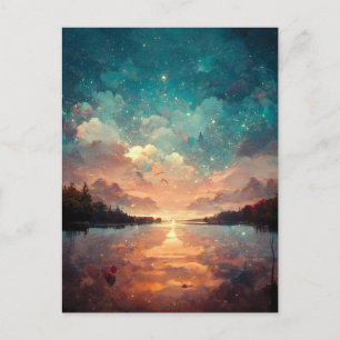 Dreamweaver Lake and Sunset Landschapsverf Briefkaart