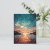 Dreamweaver Lake and Sunset | Landschapsverf Briefkaart (Staand voorkant)
