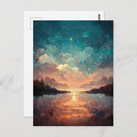 Dreamweaver Lake and Sunset | Landschapsverf Briefkaart (Voorkant / Achterkant)