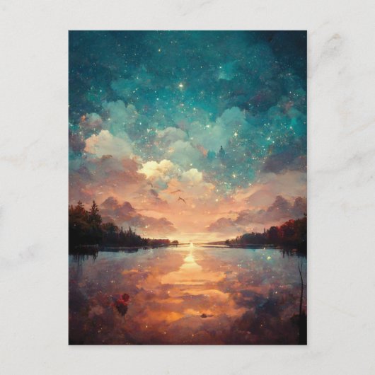 Dreamweaver Lake and Sunset | Landschapsverf Briefkaart (Voorkant)