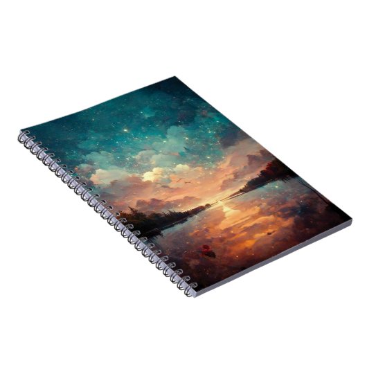 Dreamweaver Lake and Sunset | Landschapsverf Notitieboek (Rechterzijde)