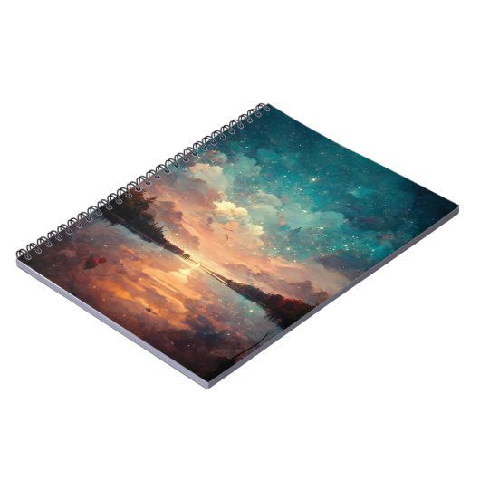 Dreamweaver Lake and Sunset | Landschapsverf Notitieboek (Linkerzijde)