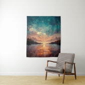 Dreamweaver Lake and Sunset | Landschapsverf Wandkleed (In situ)