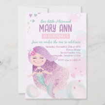 Dreamweaver Little Mermaid Princess Birthday Invit