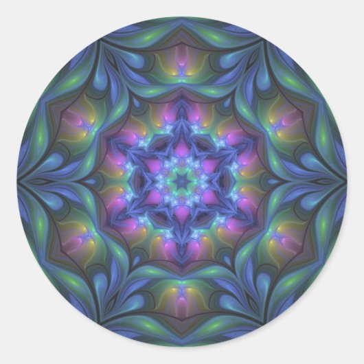 Dreamweaver Mandala Ronde Sticker (Voorkant)