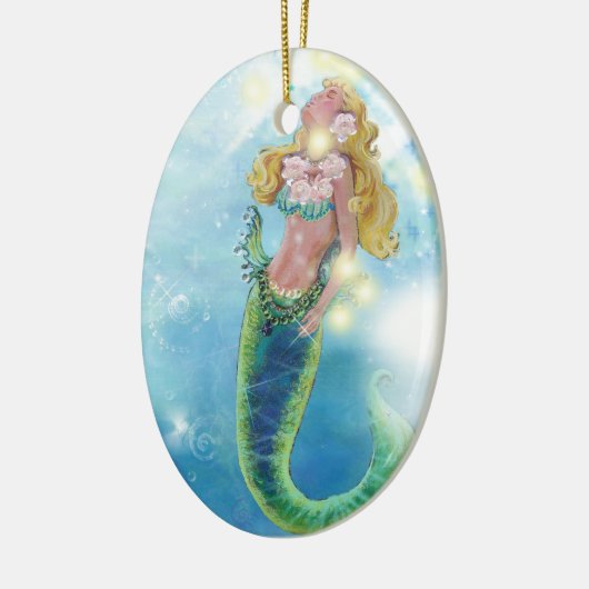 Dreamweaver Mermaid-kerstversiering Keramisch Ornament (Links)