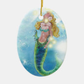 Dreamweaver Mermaid-kerstversiering Keramisch Ornament (Voorkant)