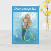 Dreamweaver Mermaid Wenskaart Kaart (Gele Bloem)