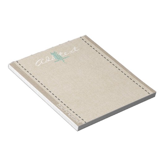 Dreamweaver Mint Stitch Cat Linen Kijk Tekst toevo Notitieblok (Schuin)