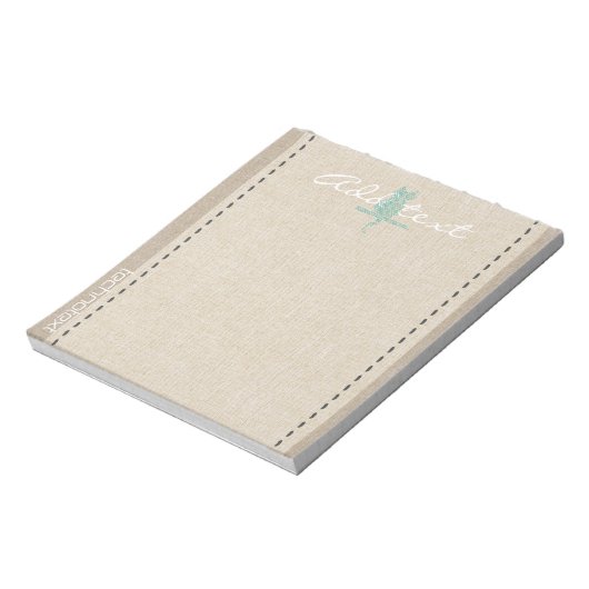 Dreamweaver Mint Stitch Cat Linen Kijk Tekst toevo Notitieblok (Linkerzijde)