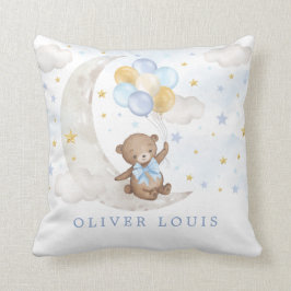 Dreamweaver Moon Teddy Bear Blue Gold Balloons Bab Kussen