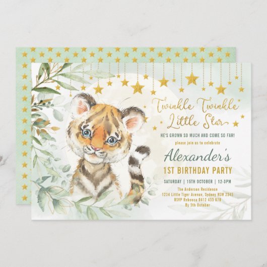 Dreamweaver Moon Tiger Twinkle Little Star 1st Bir Kaart (Voorkant / Achterkant)