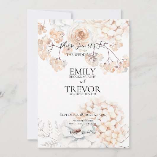 Dreamweaver Natural Cream Wedding Invitation (Voorkant)
