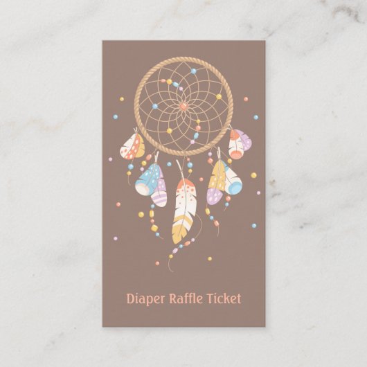 Dreamweaver New Baby Shower Diaper Raffle Ticket Informatiekaartje (Voorkant)