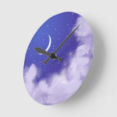 Dreamweaver Night Sky met Crescent Moon Ronde Klok (Hoek)